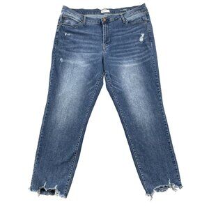 Nicole Miller New York Jeans Womens 16 Soho High Rise Ankle Slim Raw Hem